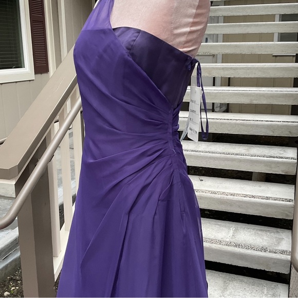 Jordon amethyst purple one shoulder maxi prom pageant gown NWT size 10 - Picture 5 of 14